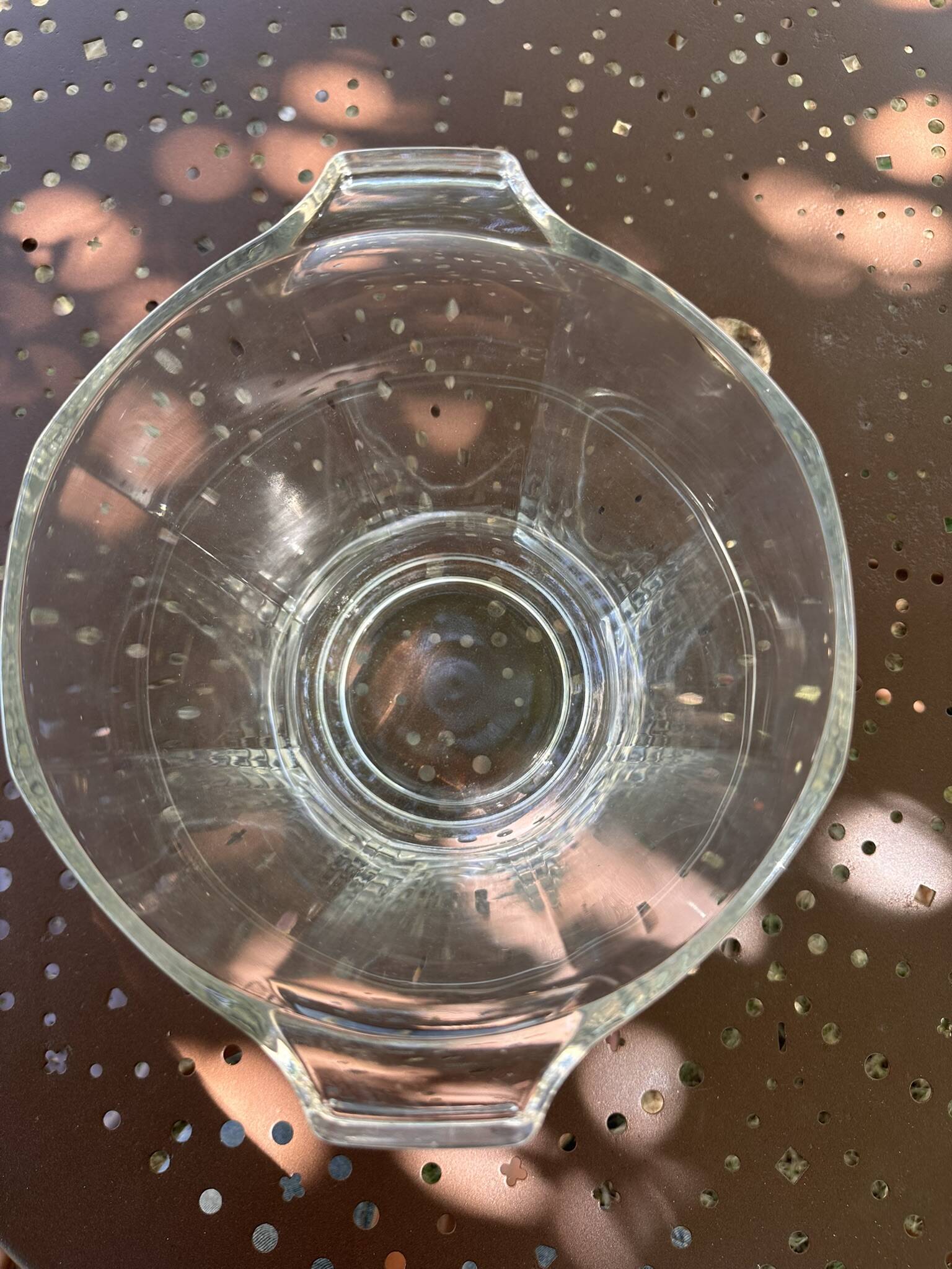 Vintage ribbed glass champagne bucket