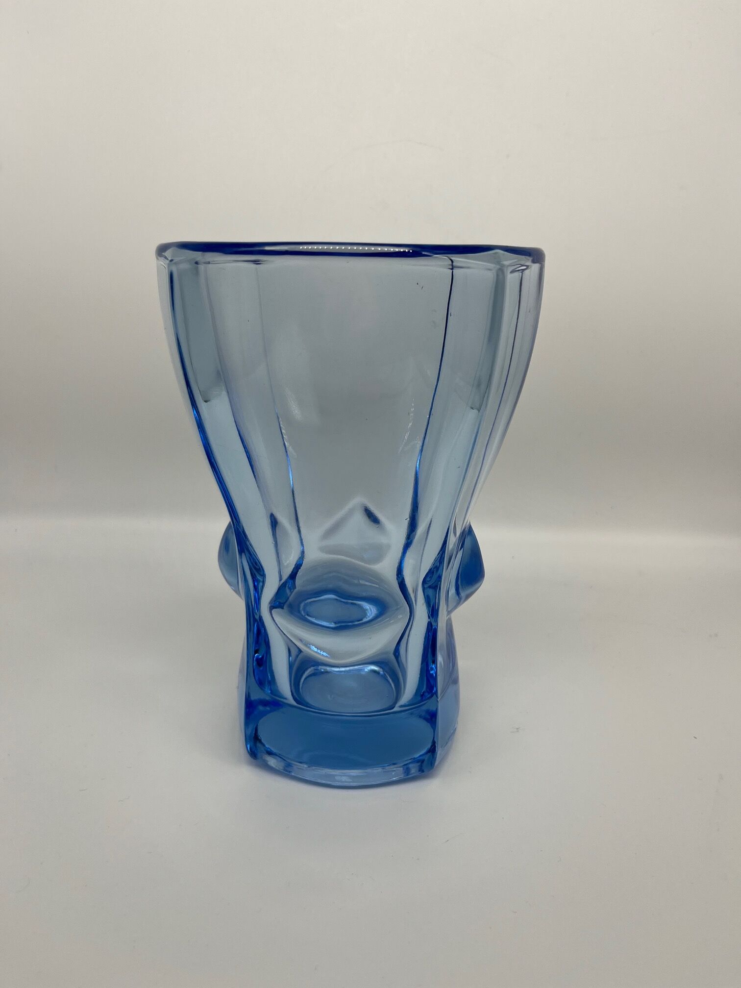 Blue glass vase 1950