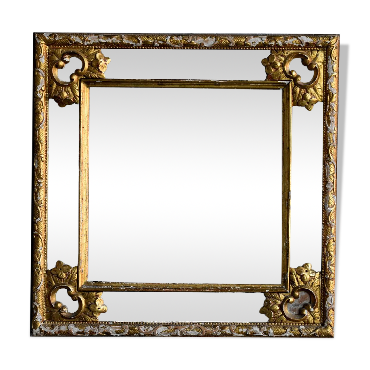 Parecloses time mirror nineteenth wooden Golden 55x55cm