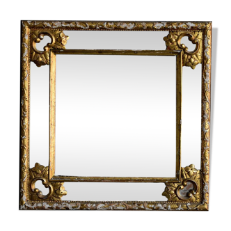 Parecloses time mirror nineteenth wooden Golden 55x55cm