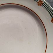 Series of 6 flat plates and 3 vintage dessert plates from St Amand