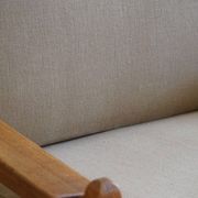 Modern Danish, Pair of Lounge Armchairs in Oak and Linen, Henning Kjærnulf, 1960s