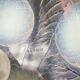 René Lalique, pendant light, opalescent chandelier, "Dahlias", signed, excellent condition.