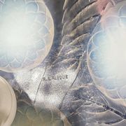 René Lalique, pendant light, opalescent chandelier, "Dahlias", signed, excellent condition.