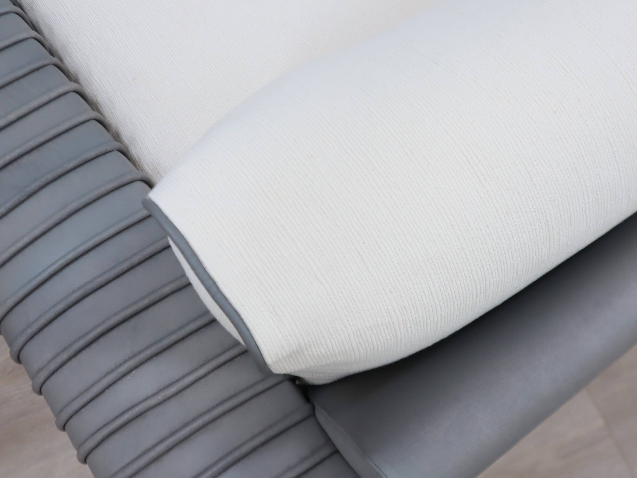 Marzio Cecchi armchair in ribbed Leather and goose down cushions 1970s