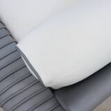 Marzio Cecchi armchair in ribbed Leather and goose down cushions 1970s