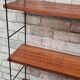 Original vintage mahogany wood shelf. metal