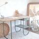 Wood and metal desk circa the 1950s.