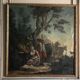 Oil on canvas stretched over a panel "pastoral scene"