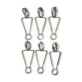 6 silver metal snail clips in their original box