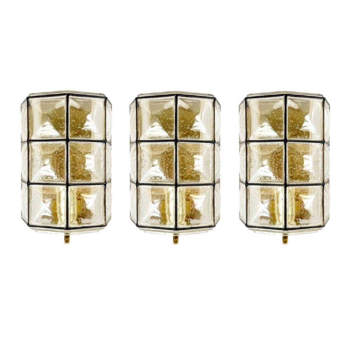 Mid-Century Glass Wall Light from Limburg, Germany, 1960s