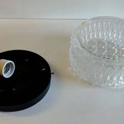 Ceiling light or wall lamp in moulded glass - 70's design