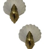 Murano Glass Shell Shaped Sconces Set of 2