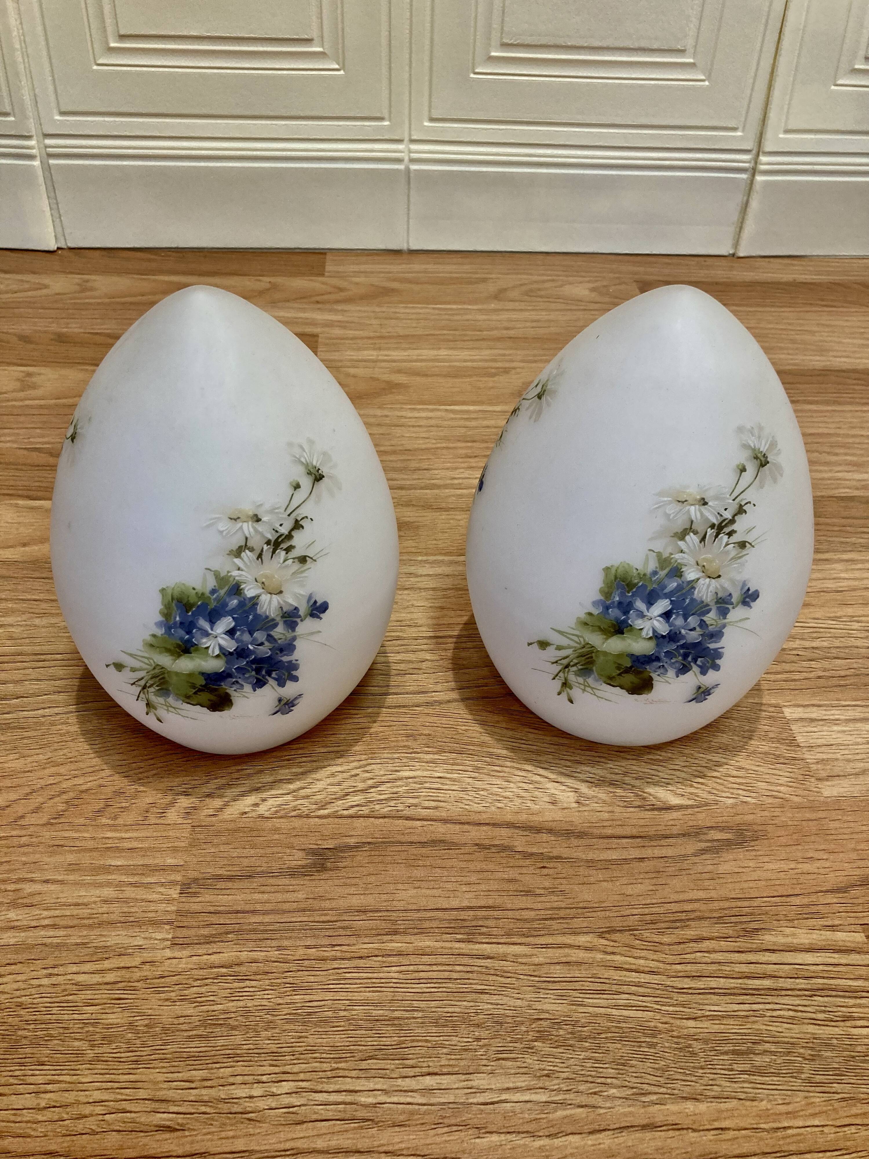 Pair of opaline lamps Design 1950 "Ben Swildens".