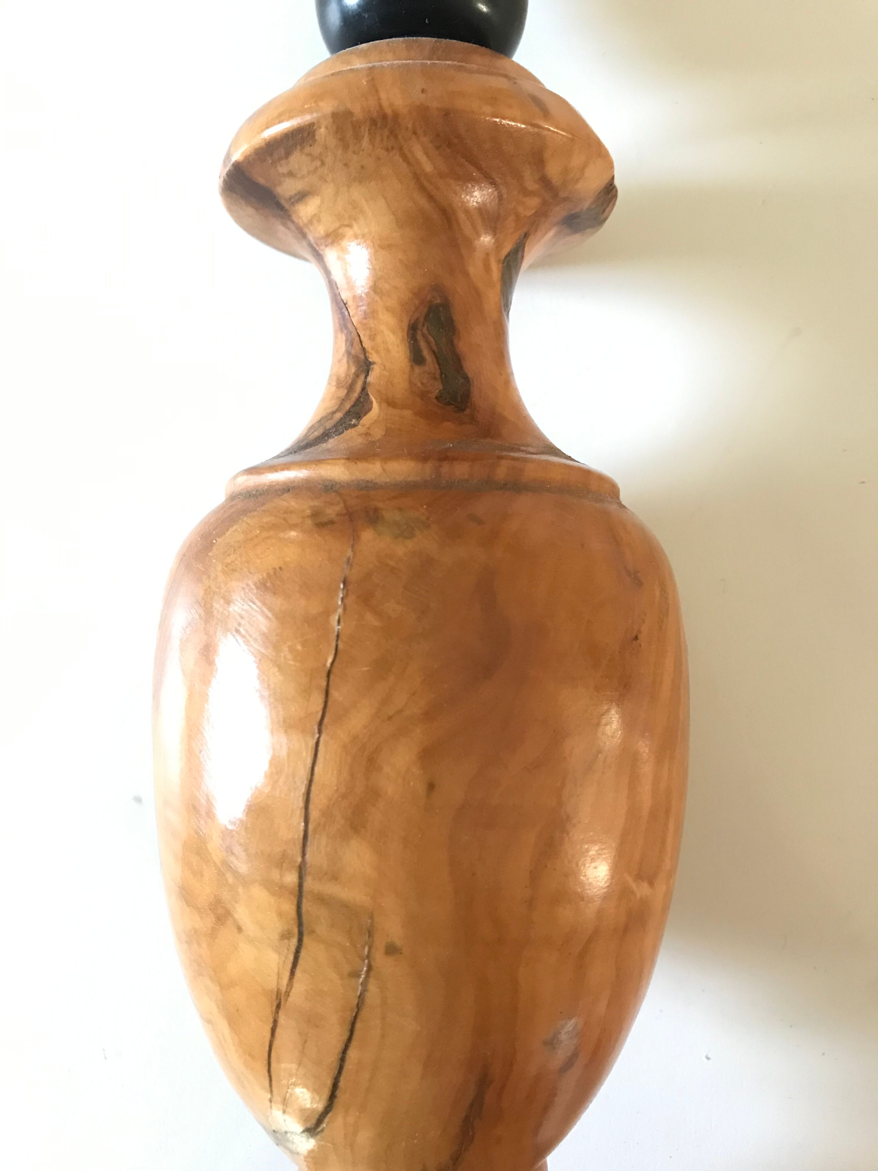 Vintage olive wood lamp