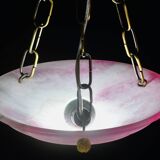 Charming pink Art Deco alabaster pendant, 1940s