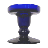 Blue tinted glass candlestick