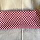 Long vintage red and white country tablecloth