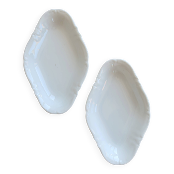 Paire de raviers vintage Winterling Bavaria en porcelaine blanche