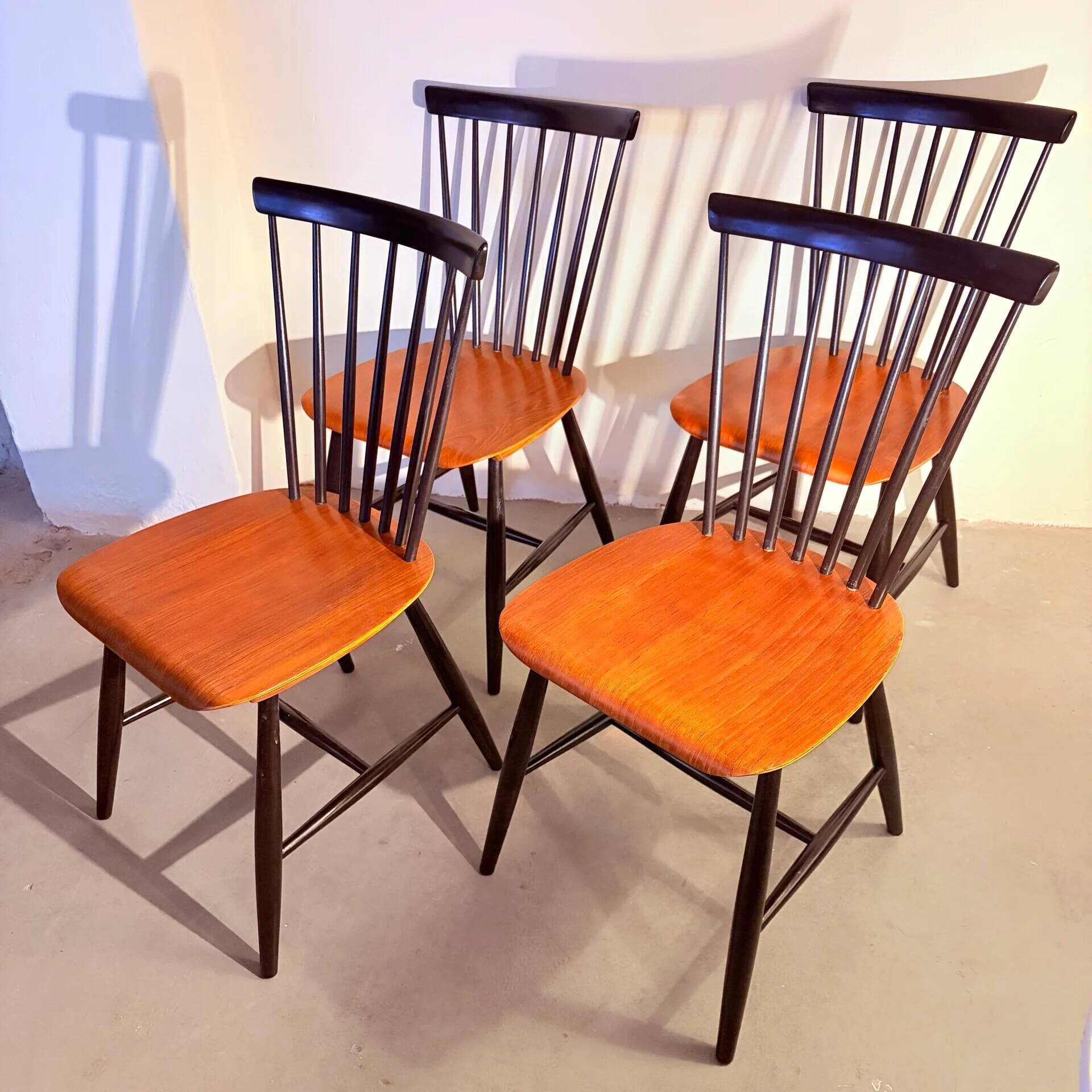 Dining chairs Sven Erik Fryklund for Hagafors, Swedish 1960s