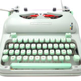 Hermes 3000 Green Typewriter Revised with New Ribbon