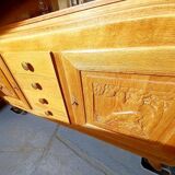 Brutalist Design Solid Oak Sideboard circa 1930-1940 - Art Deco