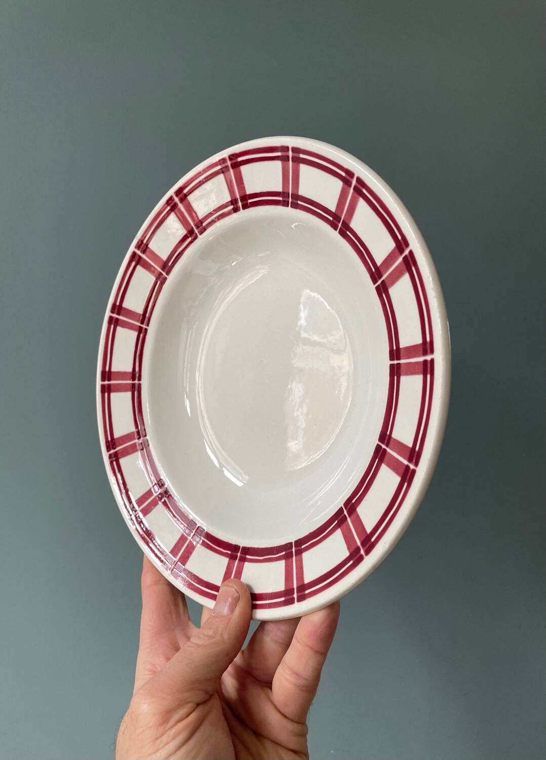 Série de 11 assiettes creuses vintage en faïence de Badonviller