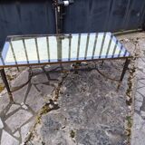 Table basse laiton et or dlg Maison Bagues annees 70