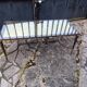 Brass and gold coffee table in the style maison bagues 70s
