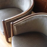 Paire de fauteuils tonneau
