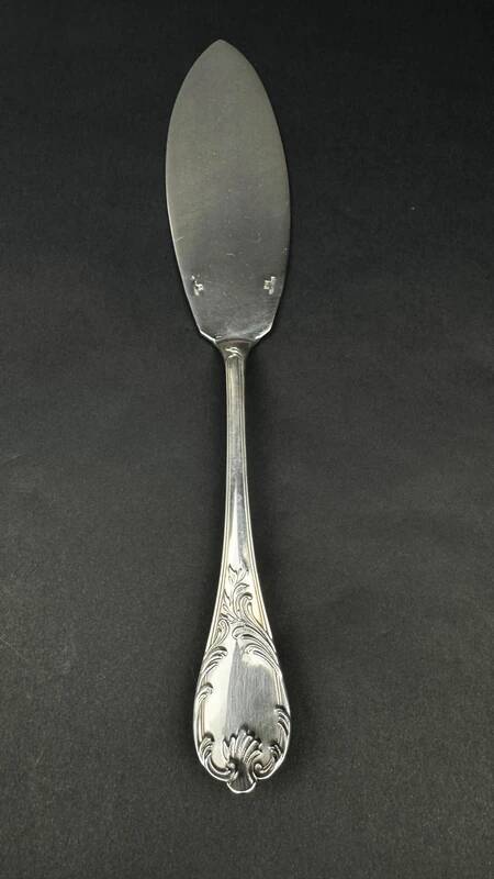 Christofle Marly fish serving fork, silver-plated, 1980s.