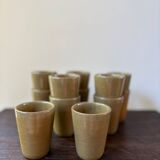 12 gobelets en grès émaillé Digoin vintage