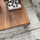 Table basse noyer et chrome moderniste