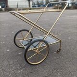 Servant's service with foldable wheels vintage gilded