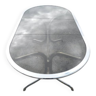Vintage chrome and glass table