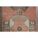 Orange Vintage Turkish Oushak Handmade Wool Runner Unique Rug 78x318