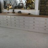 Large gray 24-drawer craft cabinet from the 1950s