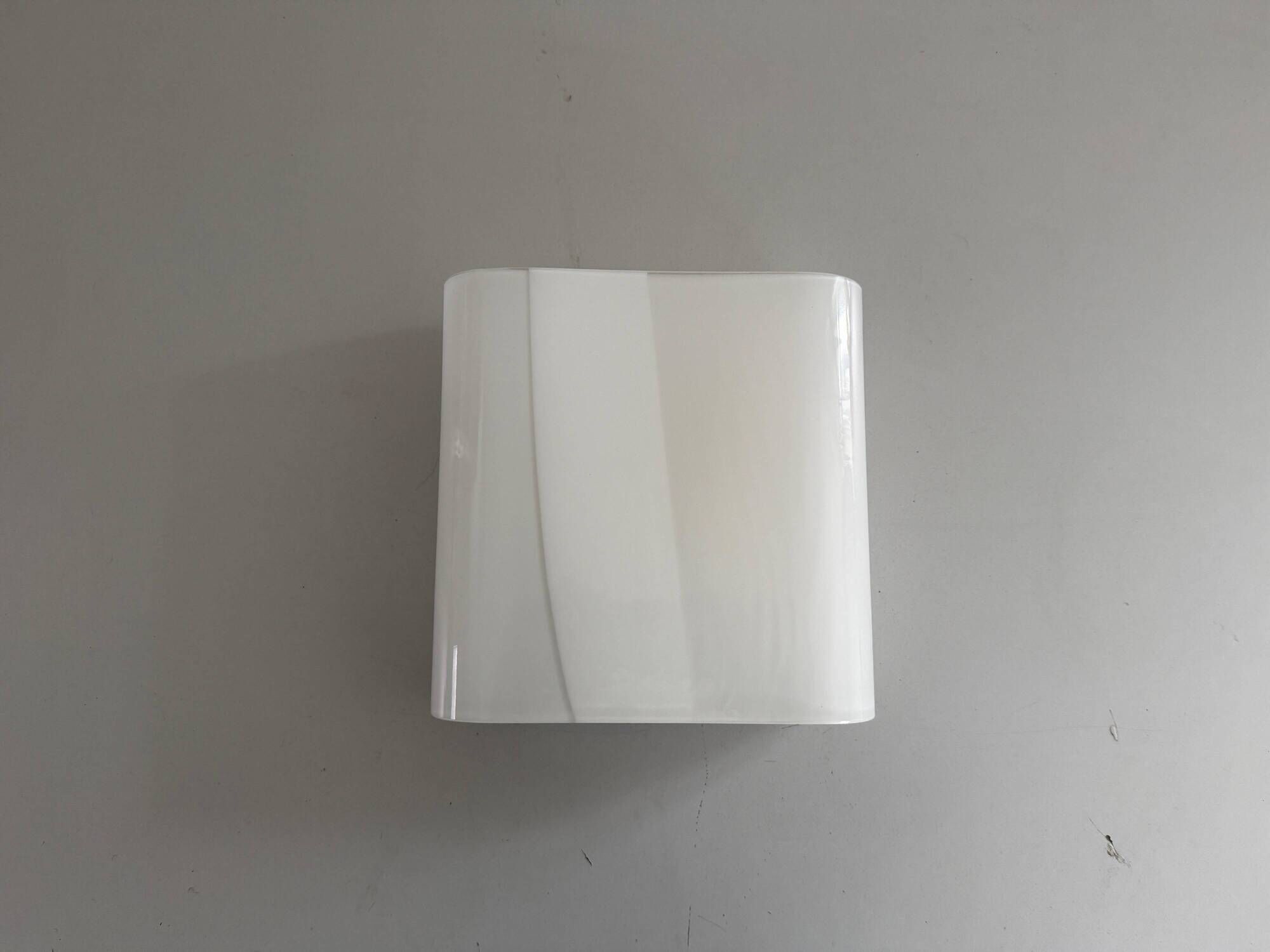 Simple wall lamp in heavy Murano glass from the mid-century, 1960, Italy.