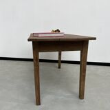Small walnut farmhouse table with spindle legs