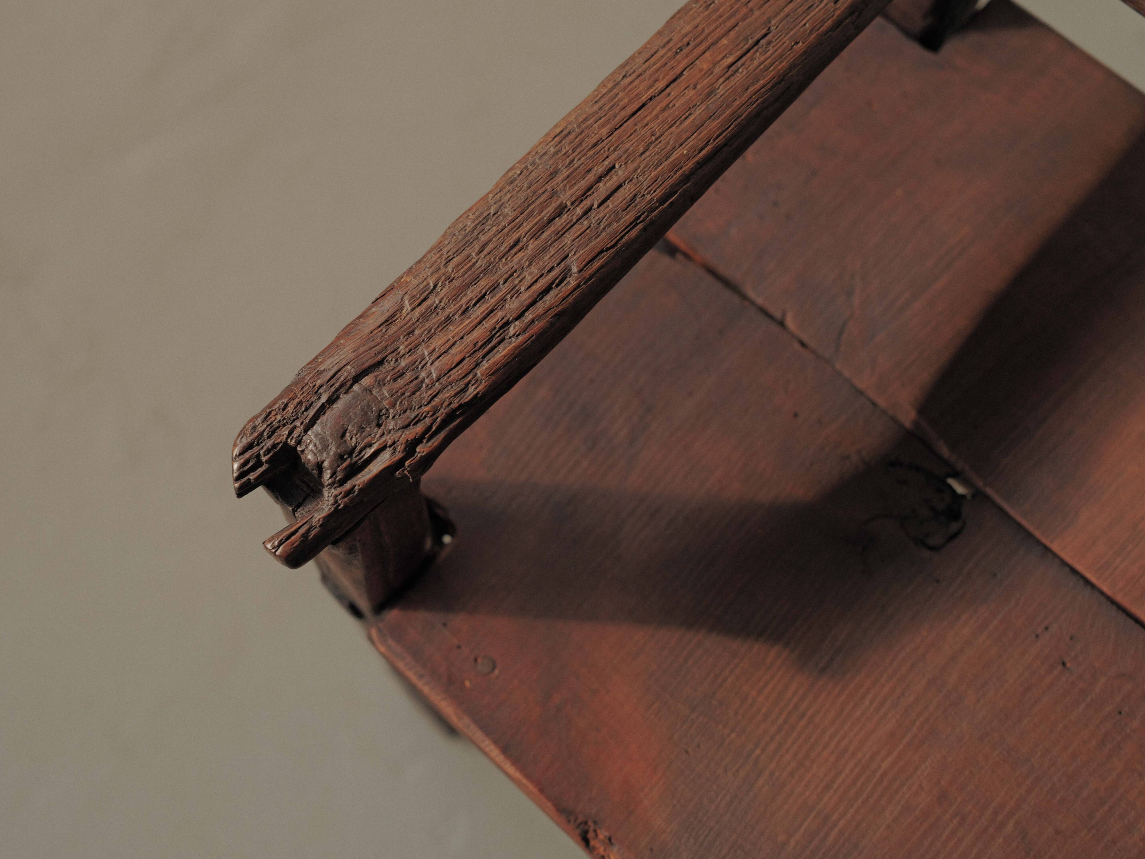 Solid wood cantou bench, Popular Art, 19th century