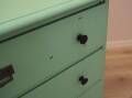 Solid pine chest of drawers painted green, three drawers, Denmark 1950s