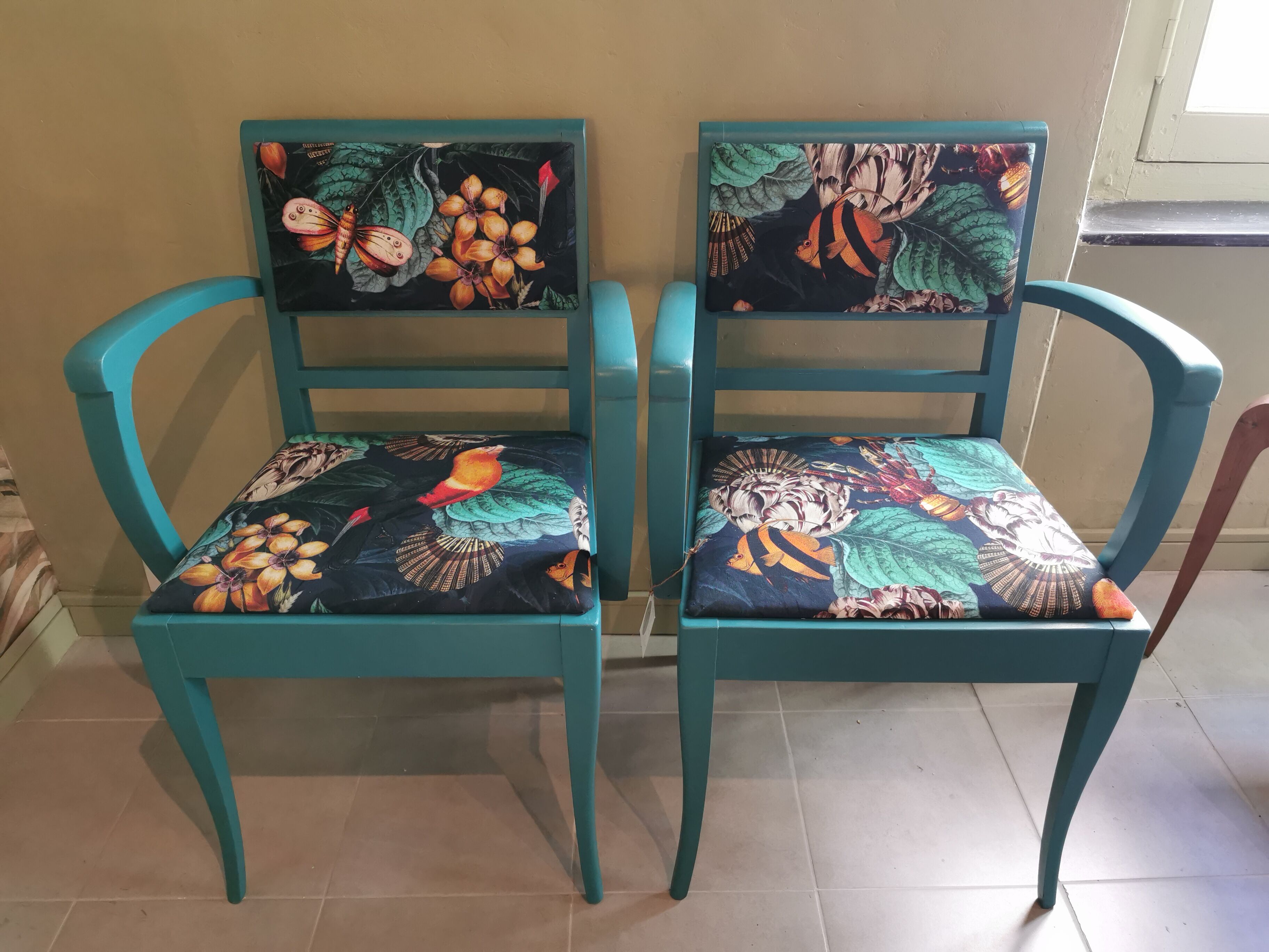 Pair of vintage armchairs refurbished