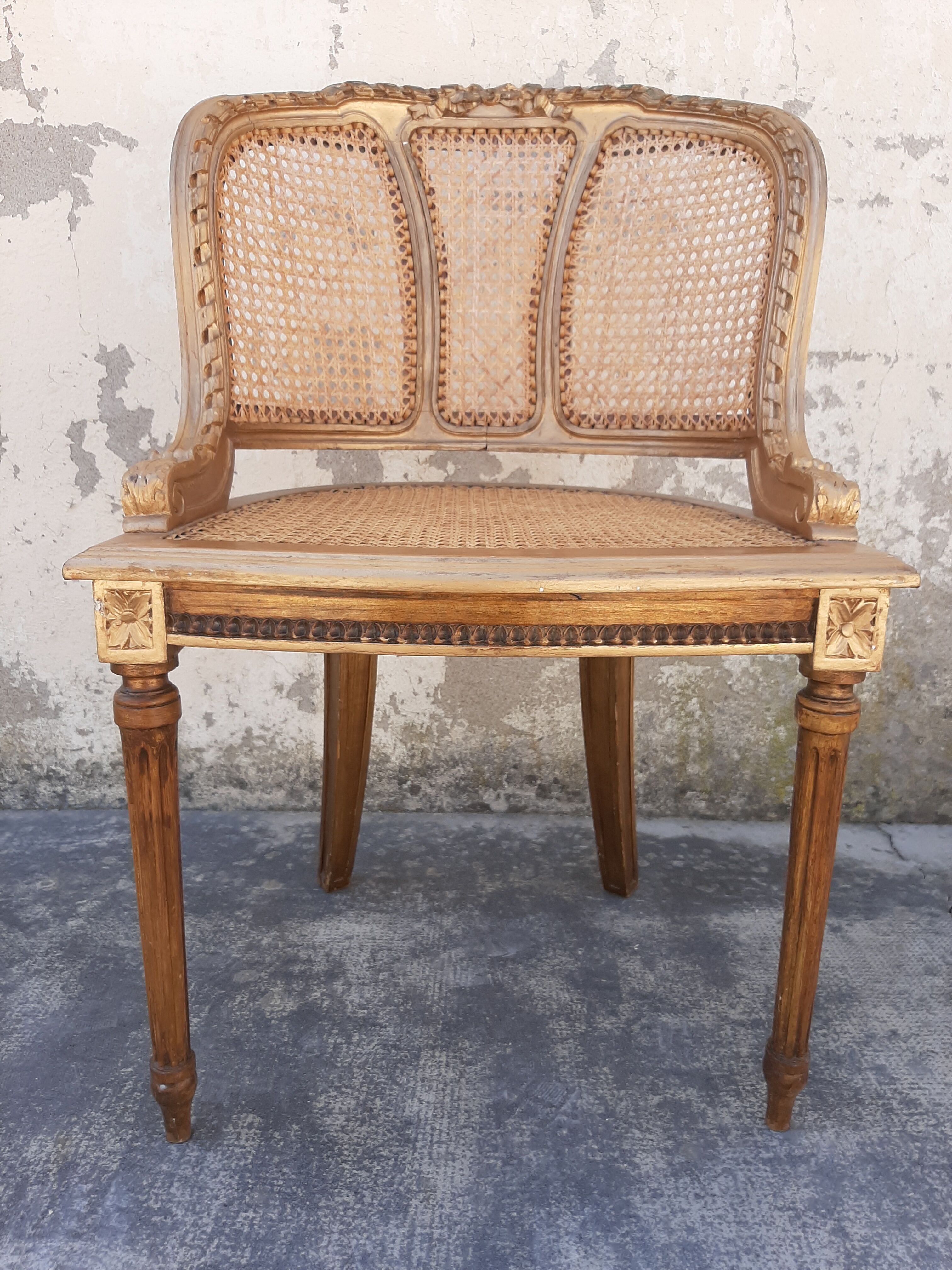 Gilted Louis XVI style office chair