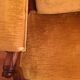 Voltaire chair in Mustard-coloured velvet