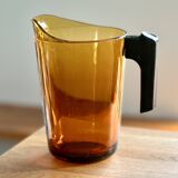 70s Amber Glass Orangeade Set - Vintage 9 Piece Set - Made in FRANCE