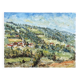 View of a countryside village, oil on hardboard.
