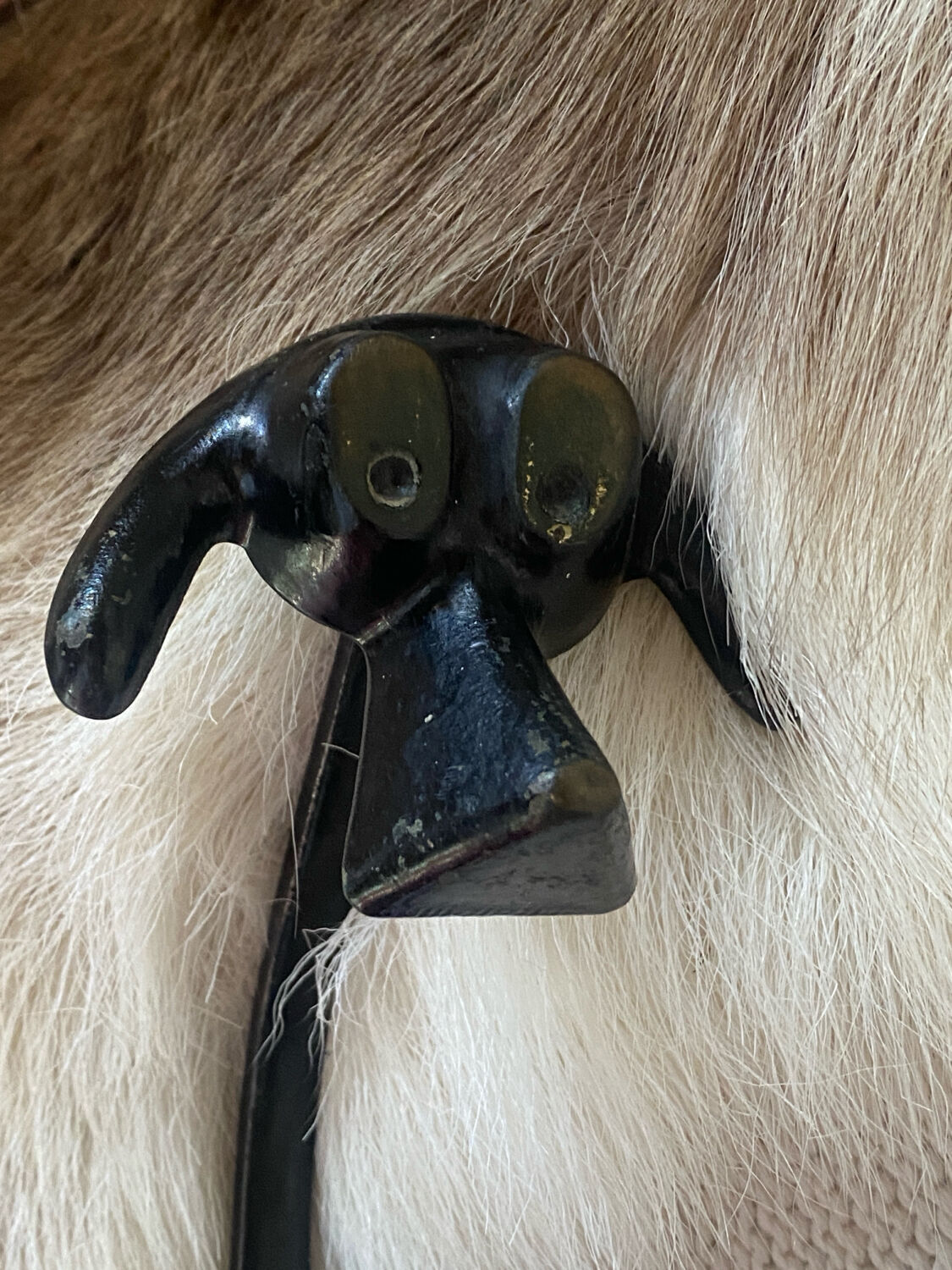 Iconic Russian coat hook "dog" in metal