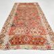 6x13 Beige & Red Wool Kilim Rug, 193x406Cm