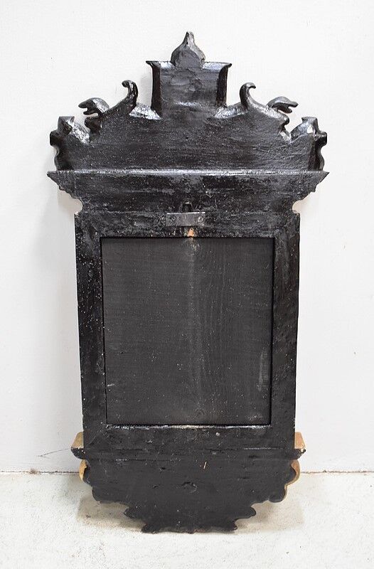 Golden Wooden Mirror with Winged Animal Decorations - Late 19th Century