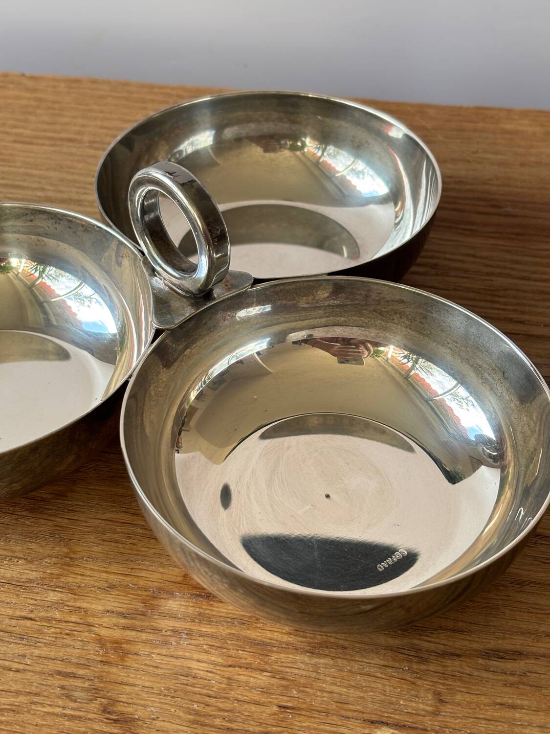 Vintage silver metal aperitif server